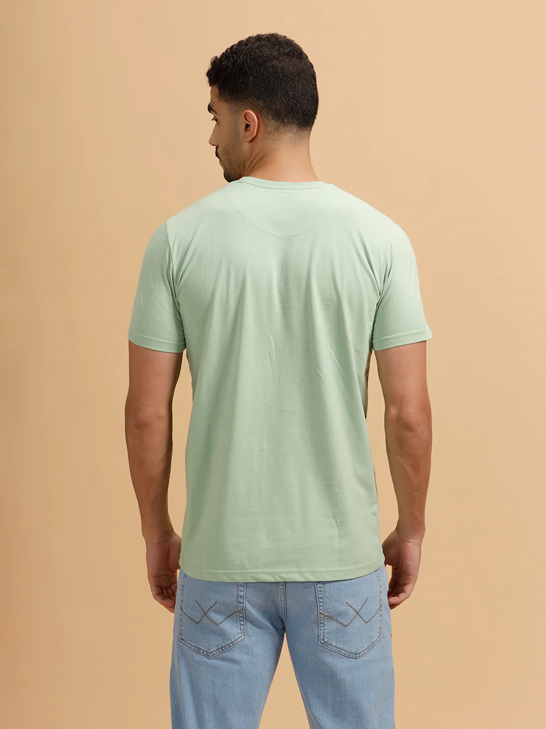 Solid Regular Fit T-Shirt | Light Green - Image 3