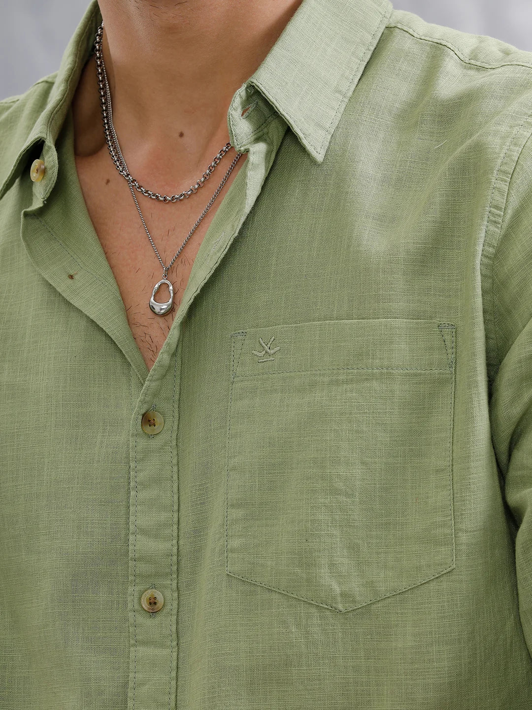 Solid Regular Fit Shirt | Green - Image 5