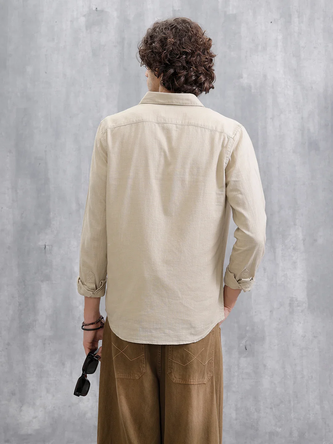 Solid Regular Fit Shirt  | Khaki - Image 3