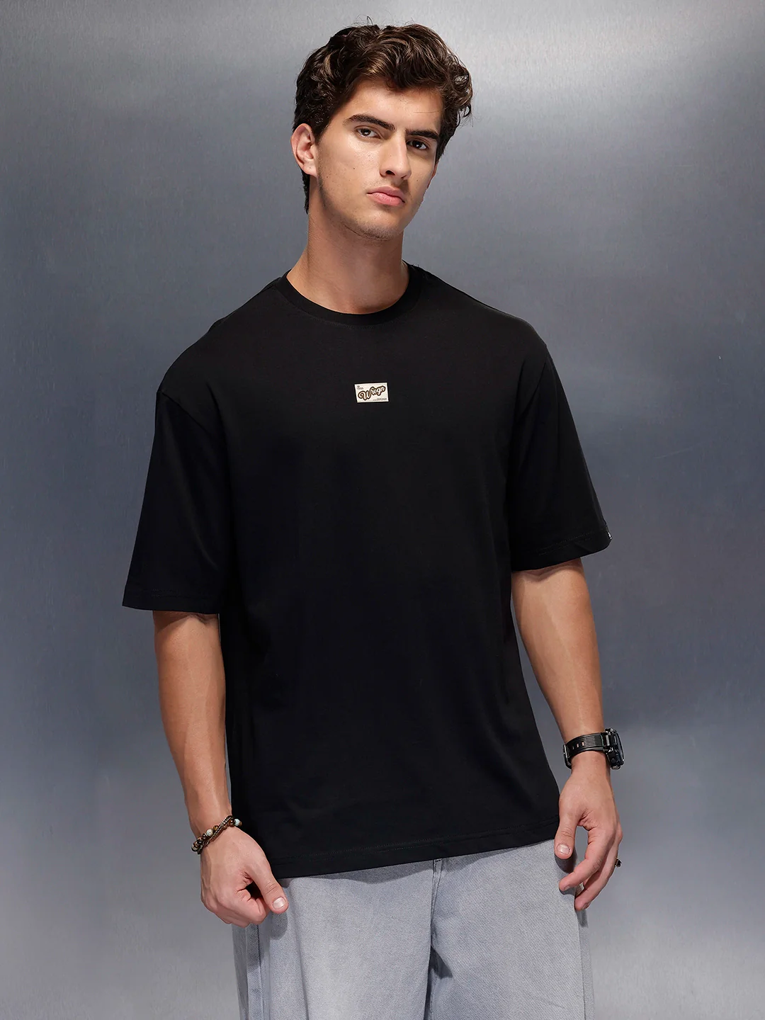Solid Regular Fit T-Shirt   |  Black - Image 4