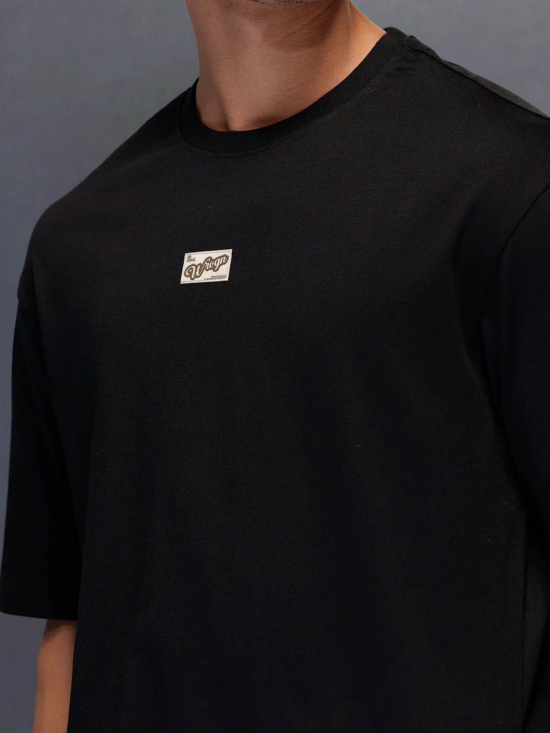 Solid Regular Fit T-Shirt   |  Black - Image 5