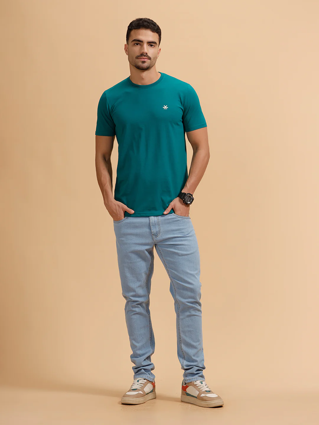 Solid Regular Fit T-Shirt | Dark Green - Image 2