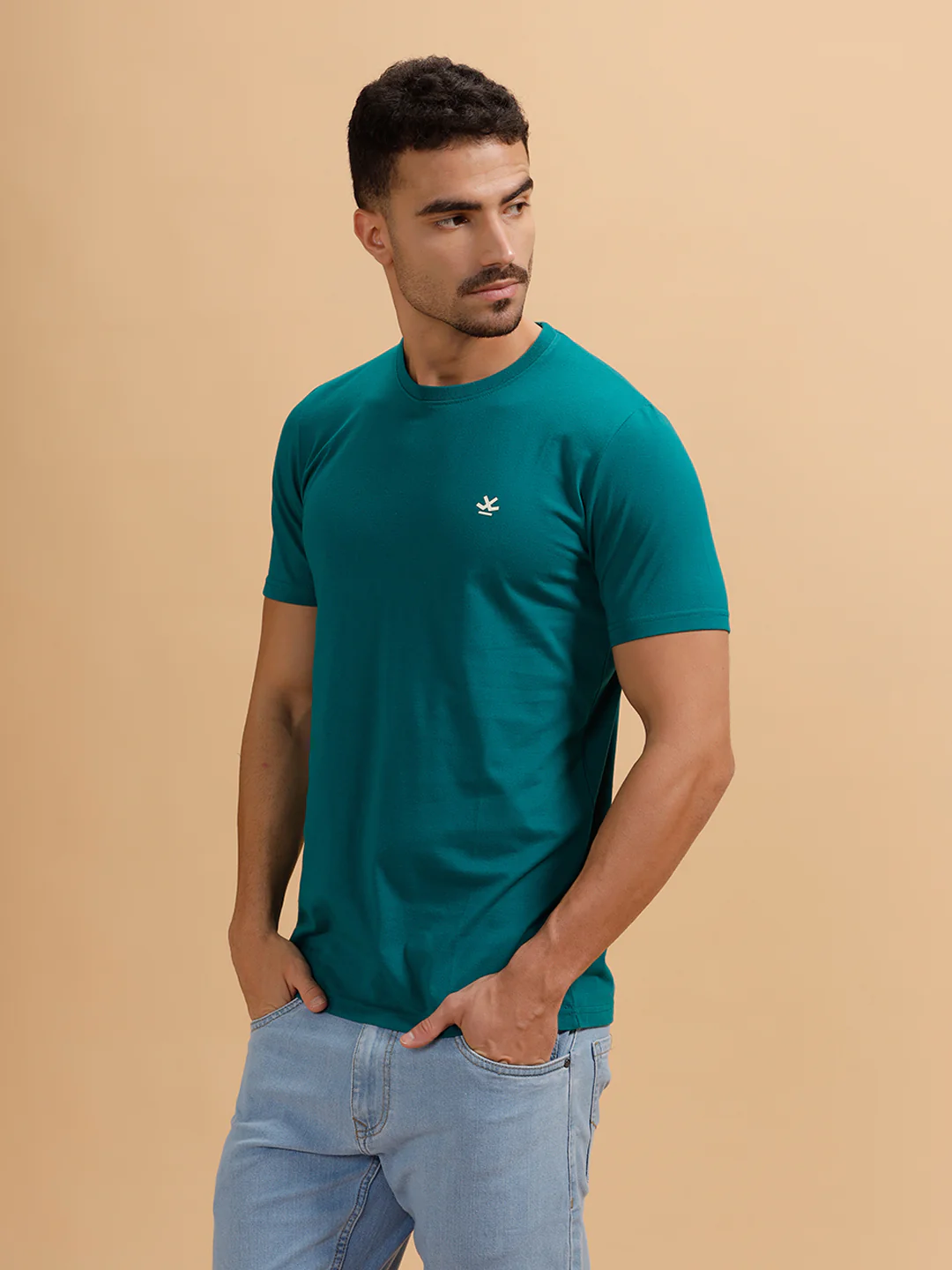 Solid Regular Fit T-Shirt | Dark Green - Image 4