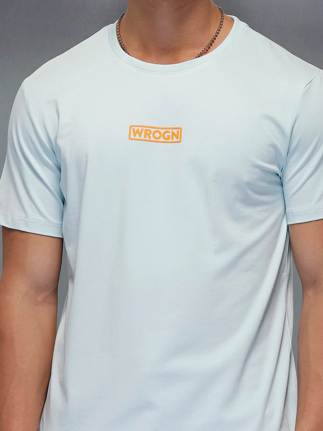 Solid Regular Fit T-Shirt   |  Light Blue - Image 5