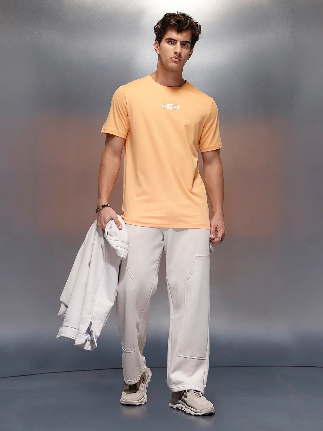 Solid Regular Fit T-Shirt   |  Orange - Image 2