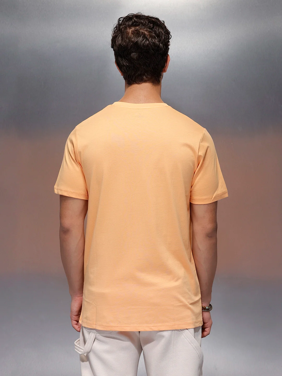 Solid Regular Fit T-Shirt   |  Orange - Image 3
