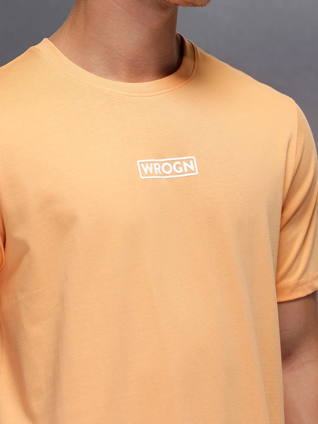 Solid Regular Fit T-Shirt   |  Orange - Image 5