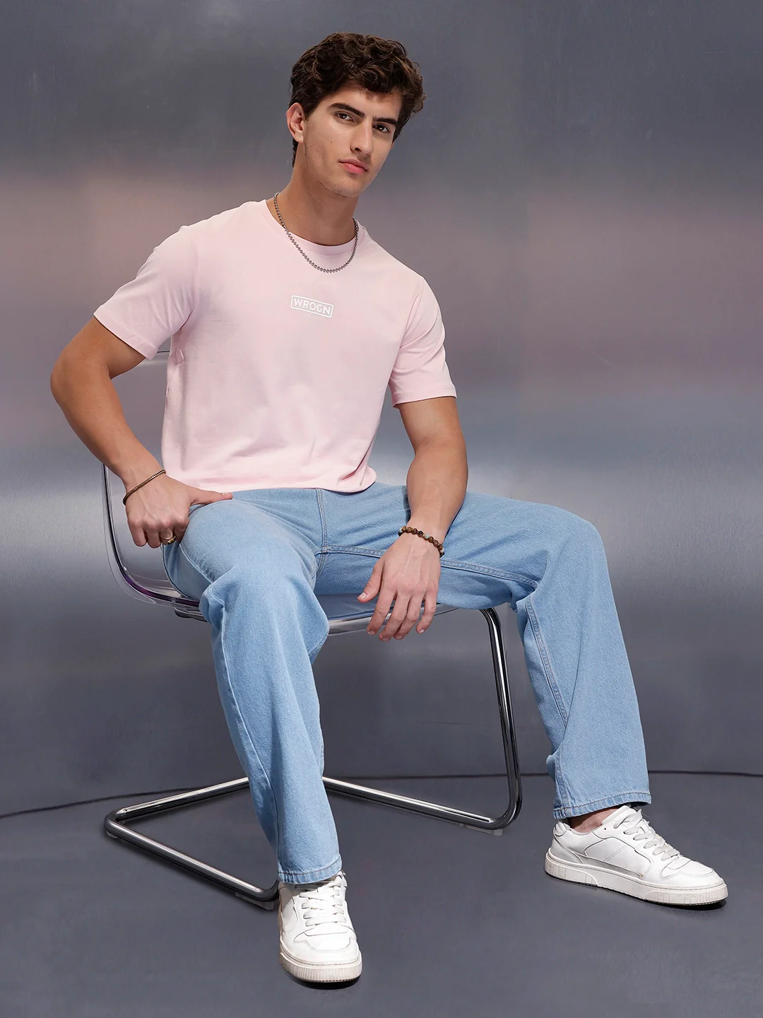 Solid Regular Fit T-Shirt   |  Pink - Image 2