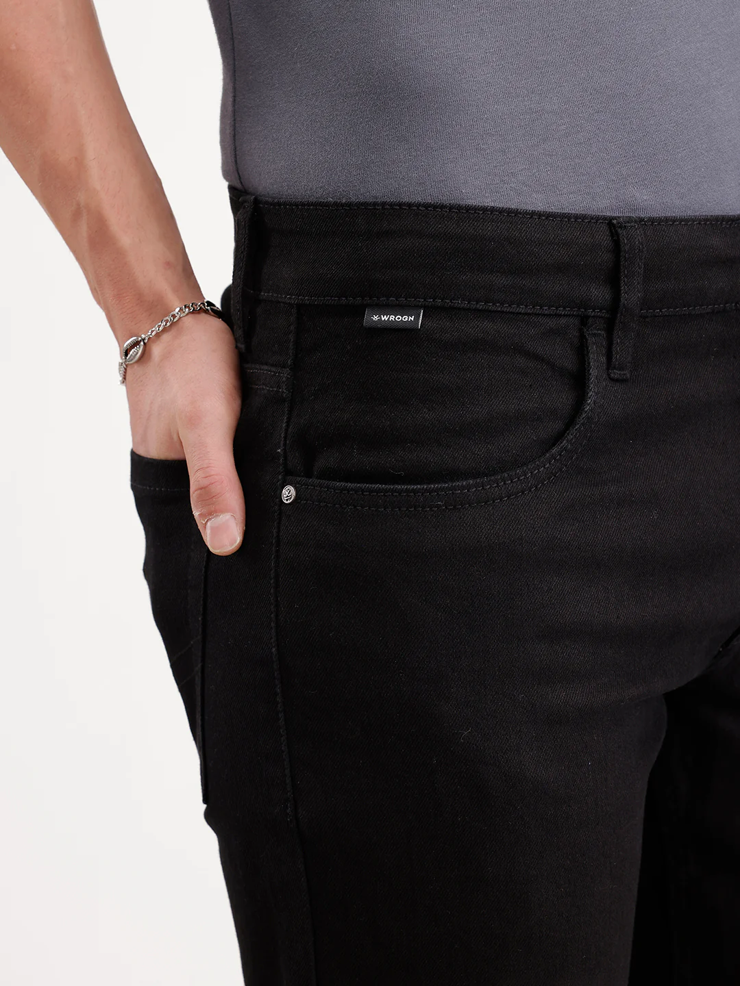 Solid Skinny Crop Denim Jeans | Black - Image 5