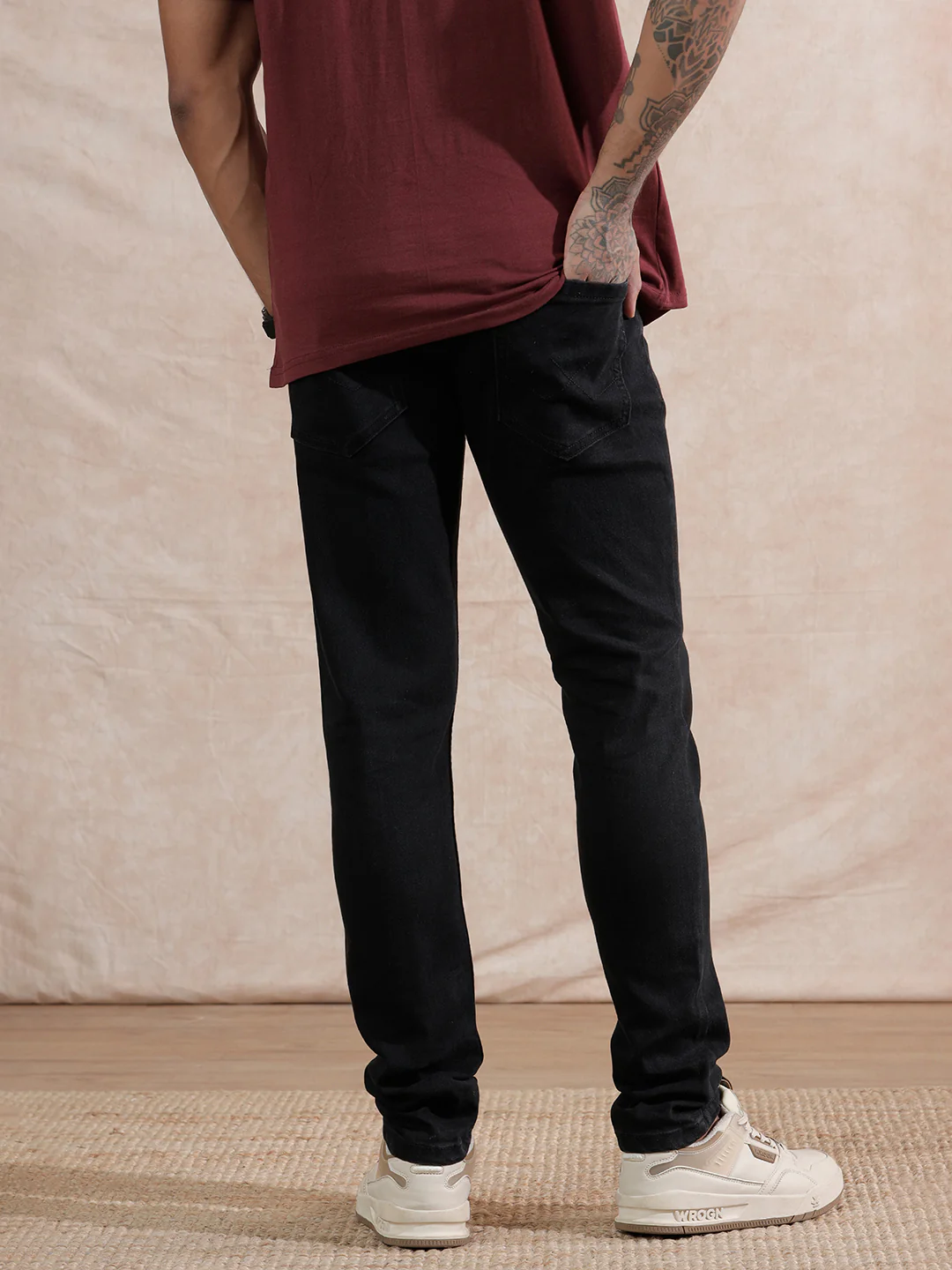 Solid Skinny Fit Jeans | Black - Image 3