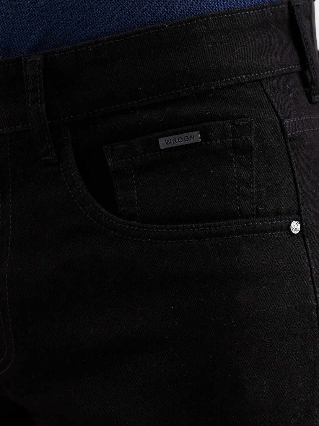 Solid Slim Fit Denim Jeans  | Black - Image 5