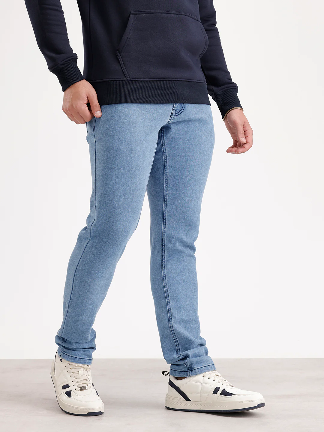 Solid Slim Fit Denim Jeans  | Blue - Image 4