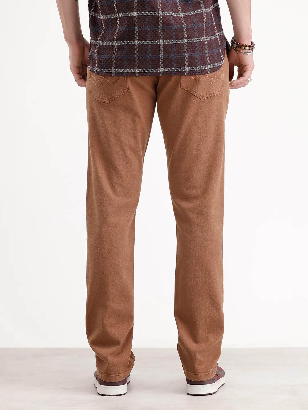 Solid Slim Fit Denim Jeans   |  Brown - Image 3