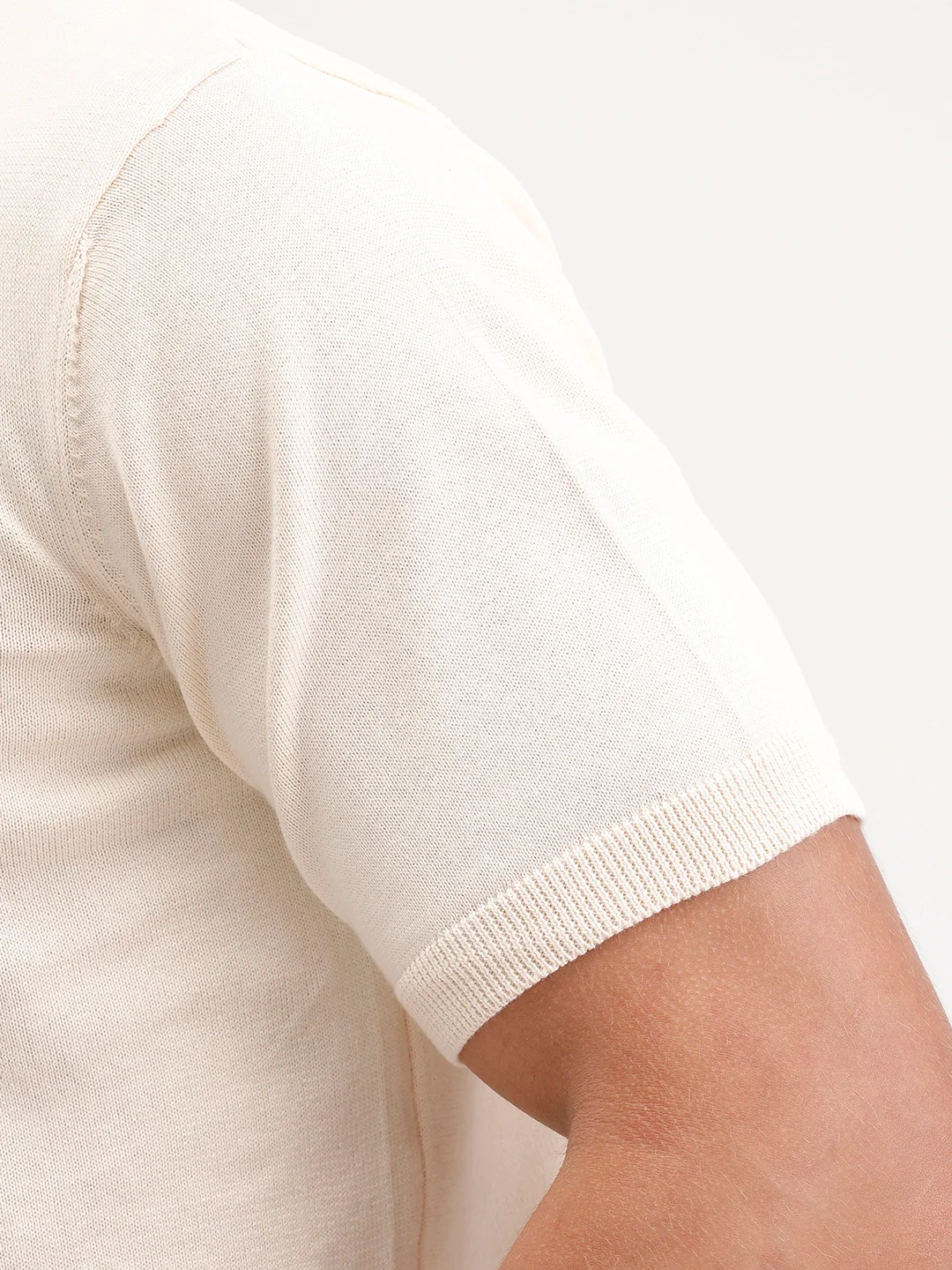 Solid Slim Fit Polo T-Shirt | Beige - Image 6