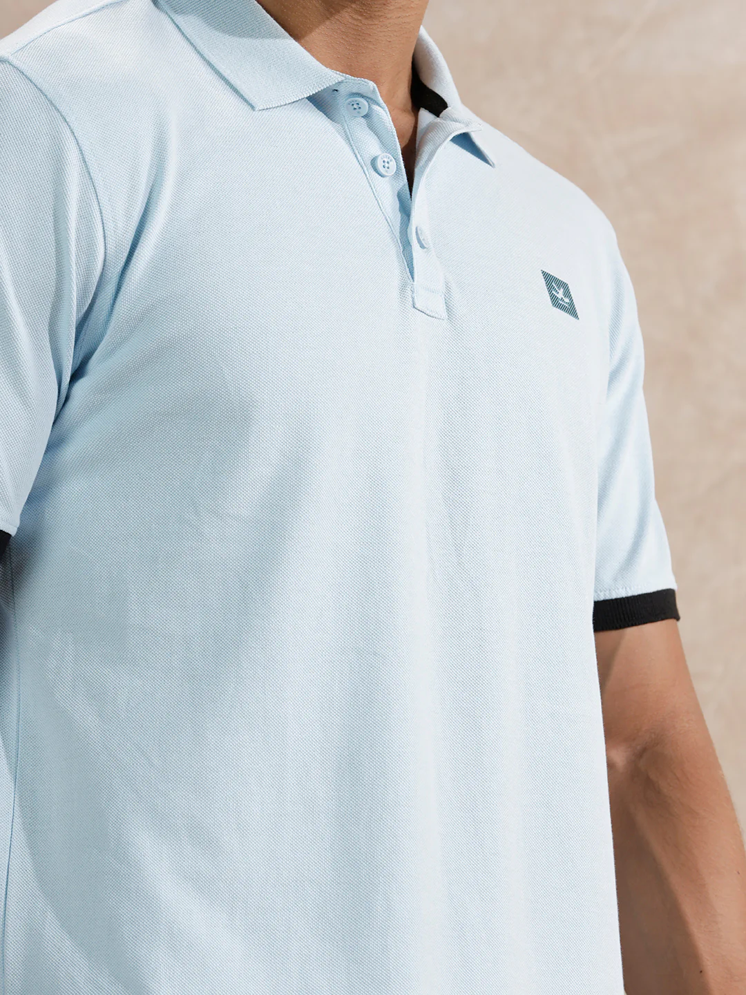 Solid Slim Fit Polo T-Shirt | Light Blue - Image 5