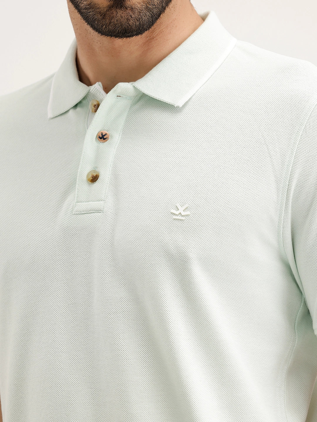 Solid Slim Fit Polo T-Shirt | Light Green - Image 5