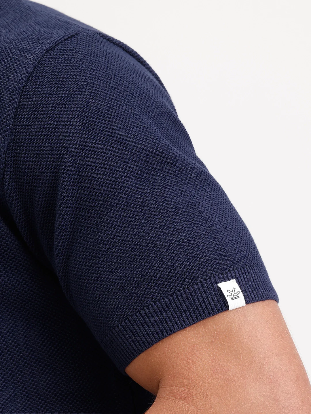 Solid Slim Fit Polo T-Shirt | Navy Blue - Image 5