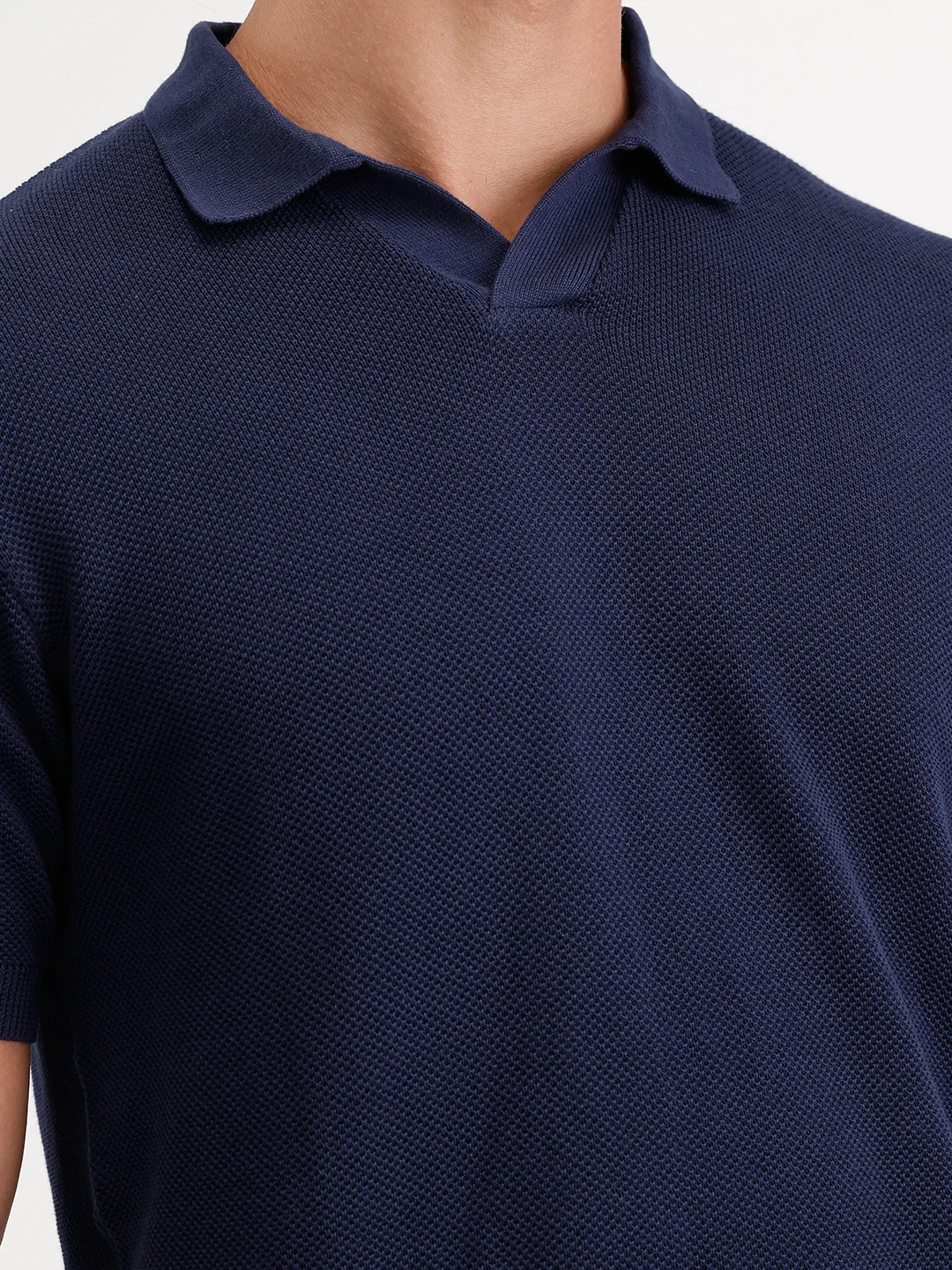 Solid Slim Fit Polo T-Shirt | Navy Blue - Image 6