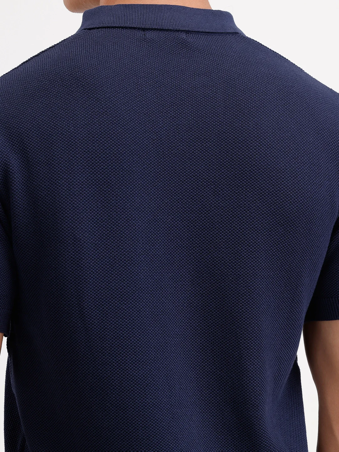 Solid Slim Fit Polo T-Shirt | Navy Blue - Image 8