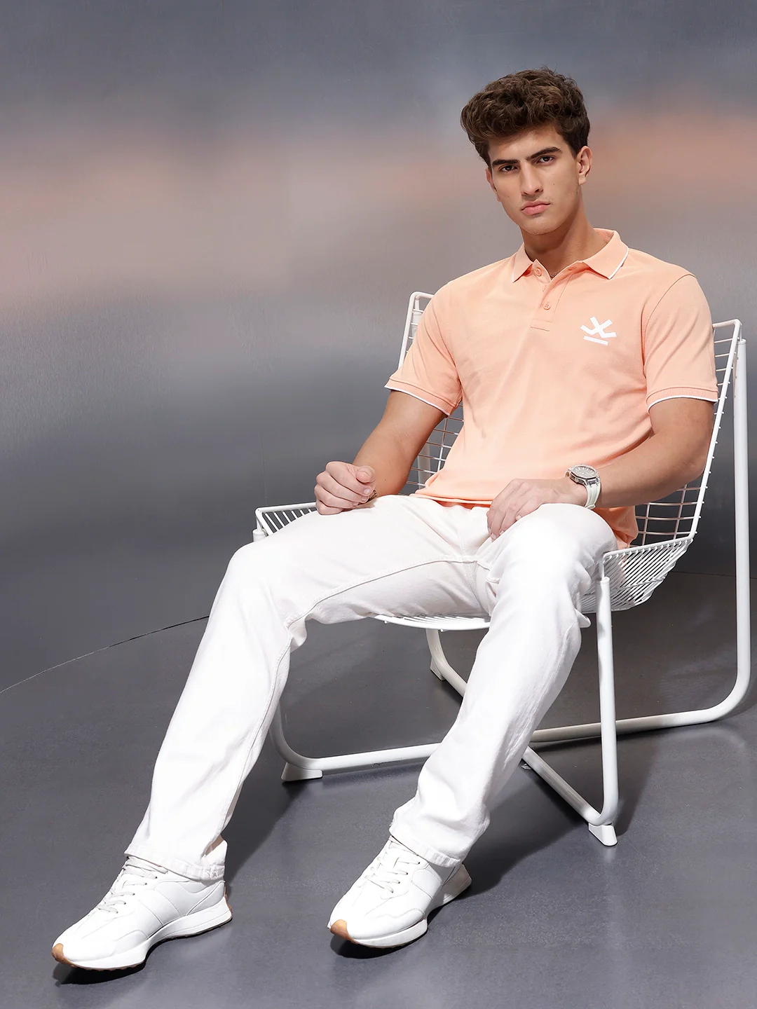 Solid Slim Fit Polo T-Shirt  | Orange - Image 2