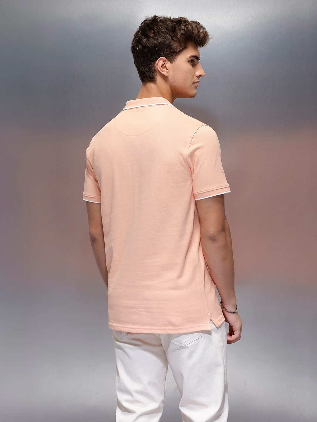 Solid Slim Fit Polo T-Shirt  | Orange - Image 3