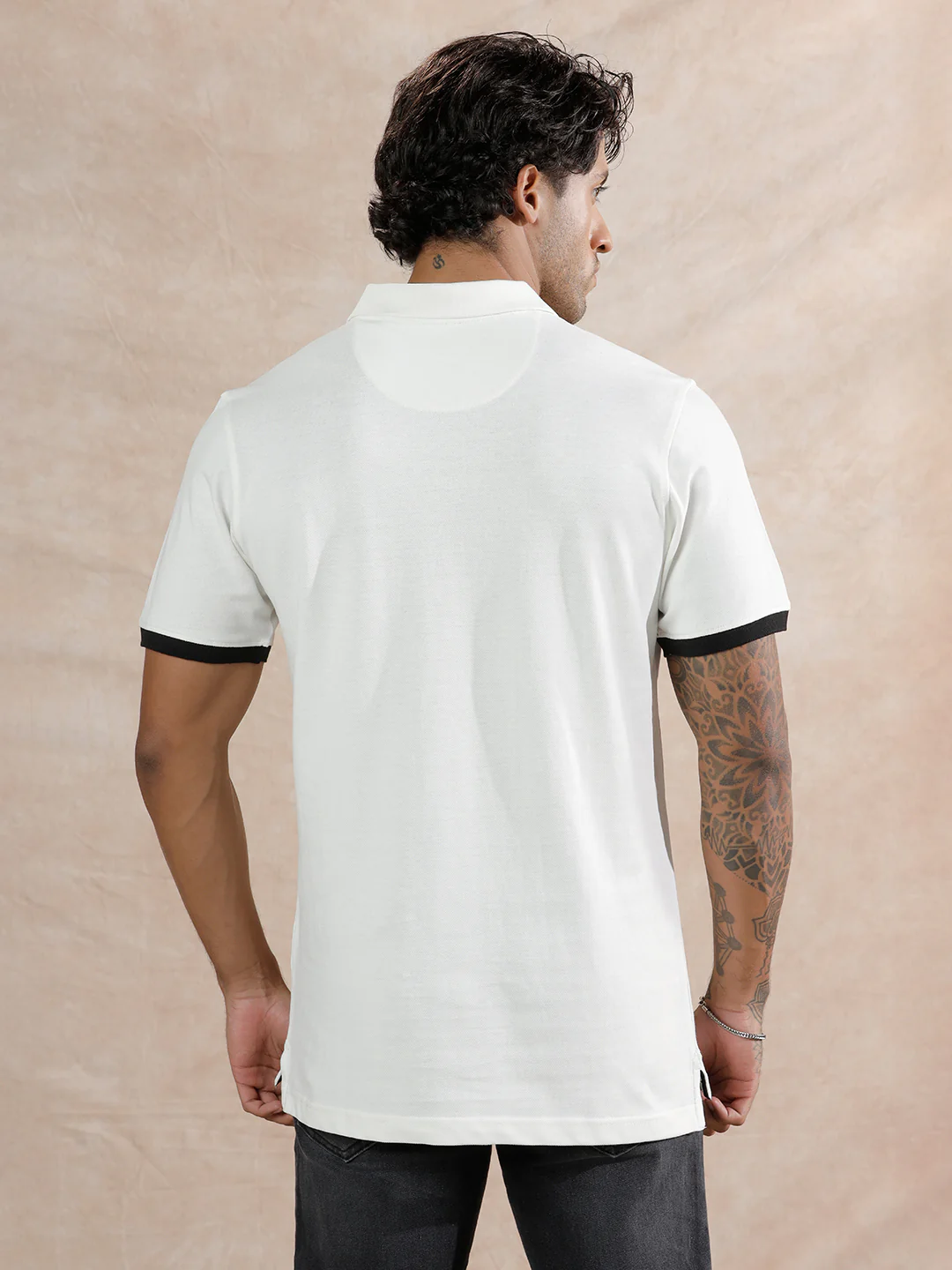 Solid Slim Fit Polo T-Shirt | White - Image 3