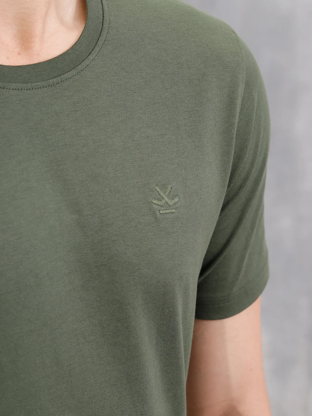 Solid Slim Fit T-Shirt | Olive - Image 4
