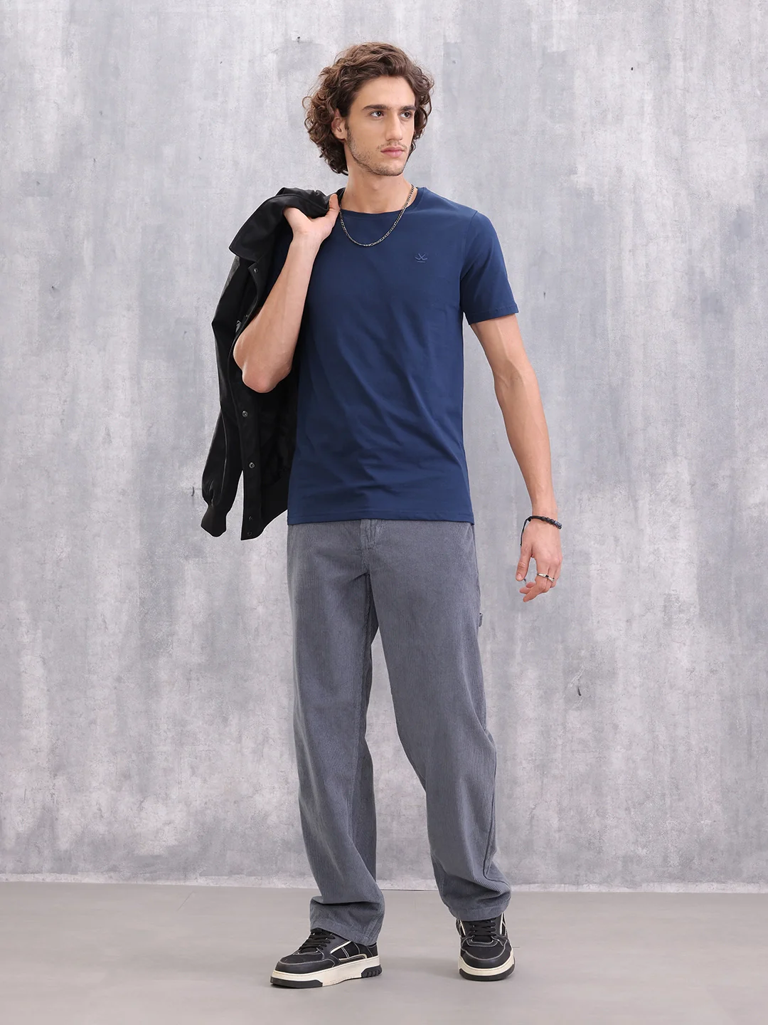 Solid Slim Fit T-Shirt  | Navy Blue - Image 2