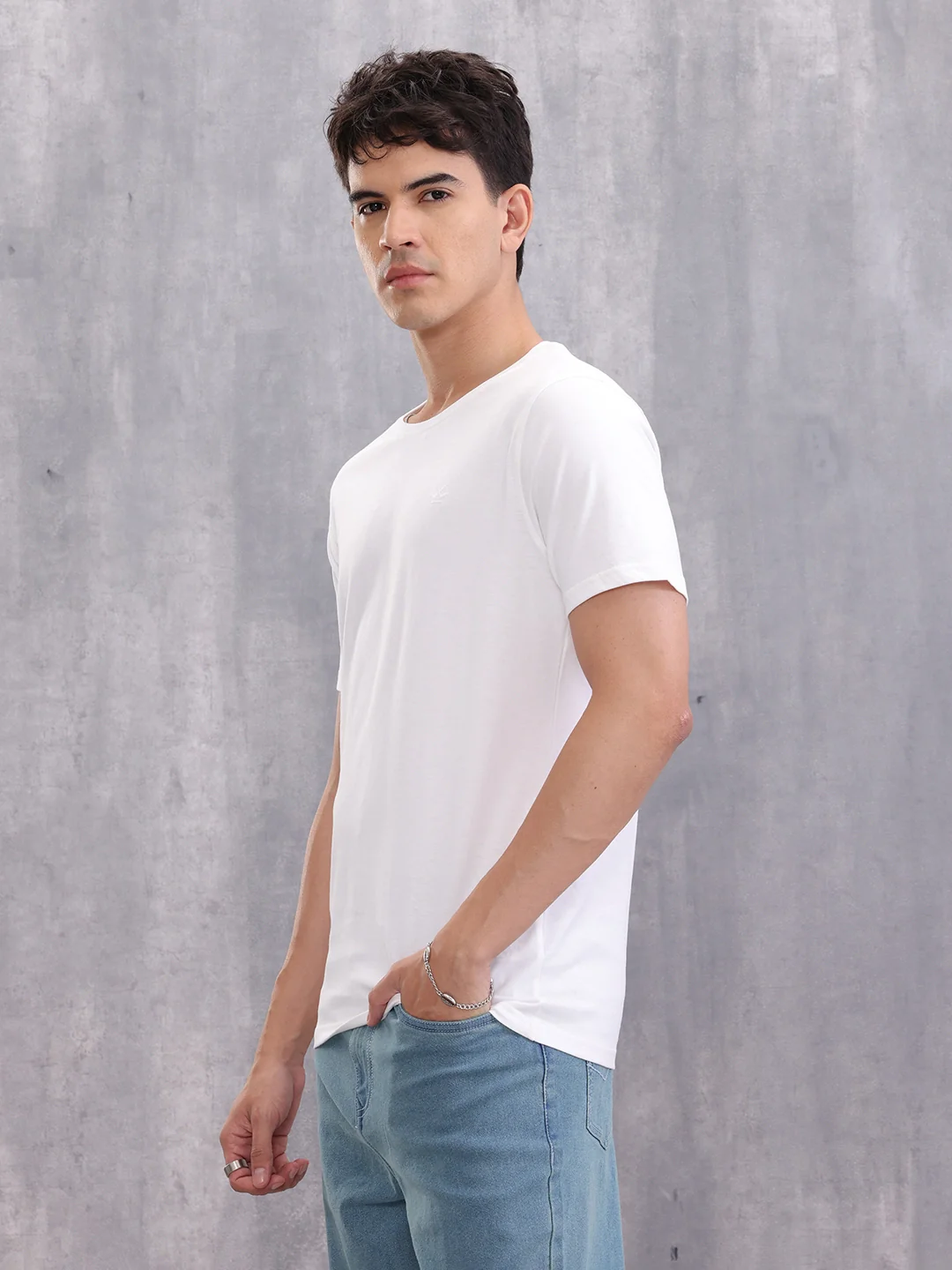 Solid Slim Fit T-Shirt | White - Image 5