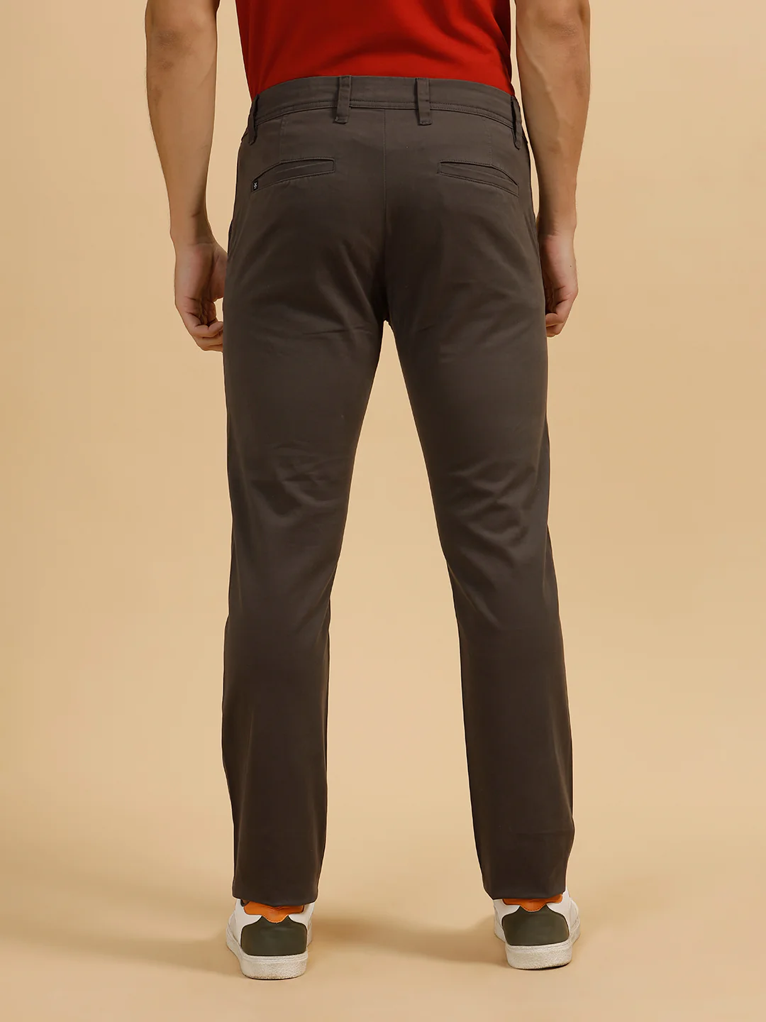 Solid Slim Fit Trouser | Brown - Image 3