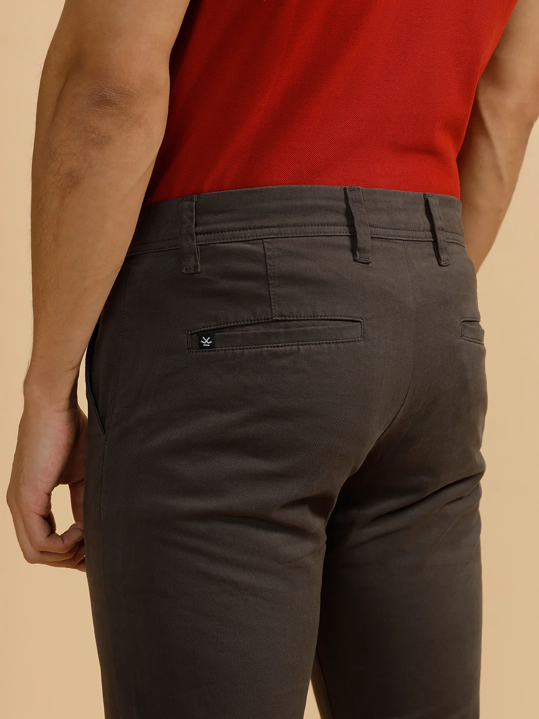 Solid Slim Fit Trouser | Brown - Image 5
