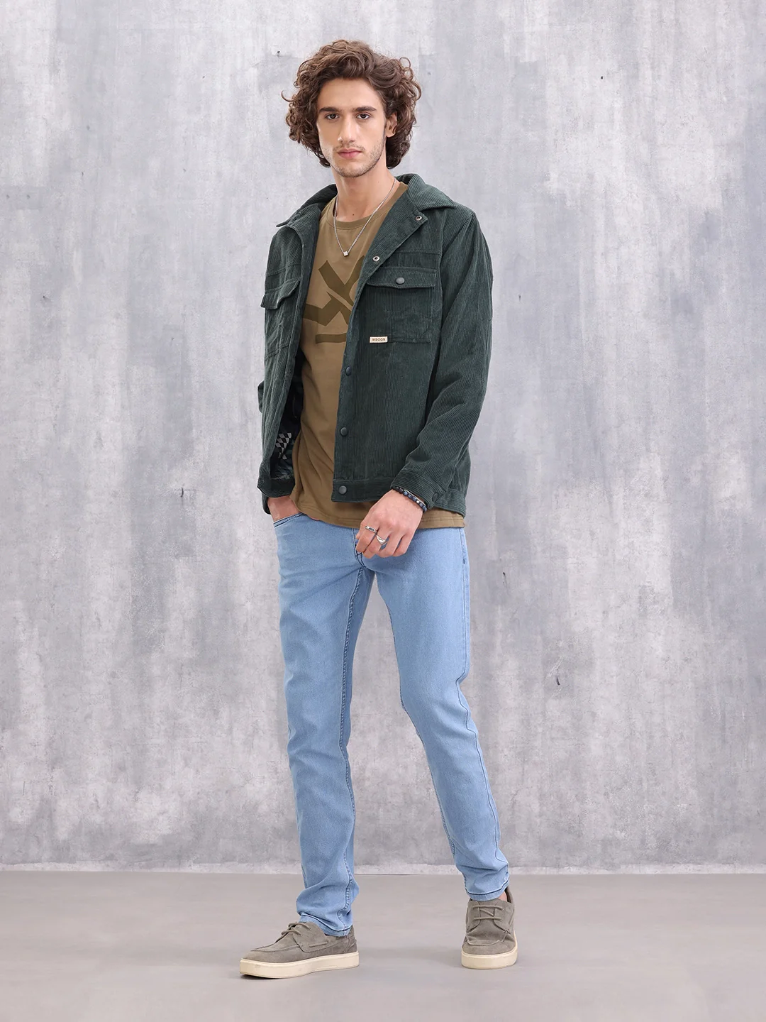 Solid Slim Tapered Jeans | Blue - Image 2