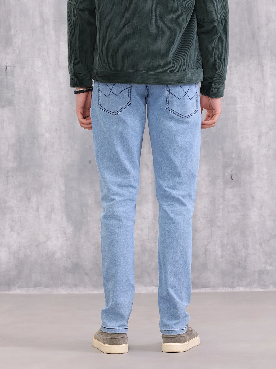 Solid Slim Tapered Jeans | Blue - Image 3