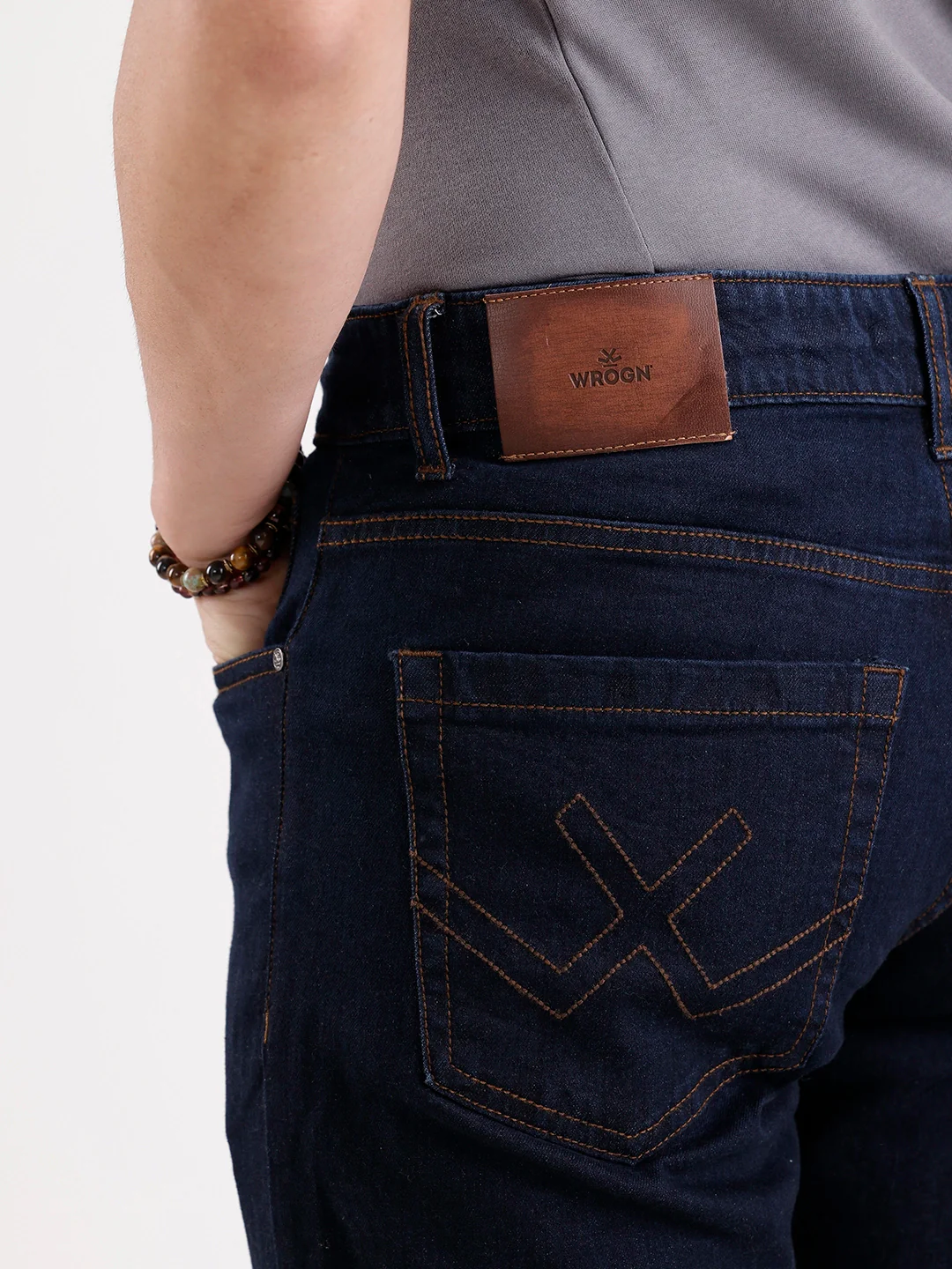 Solid Straight Fit Denim Jeans   |  Blue - Image 5