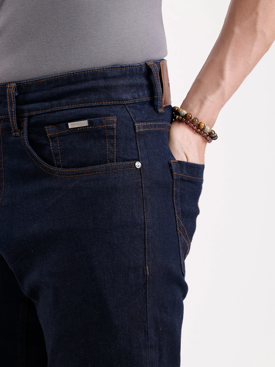 Solid Straight Fit Denim Jeans   |  Blue - Image 6