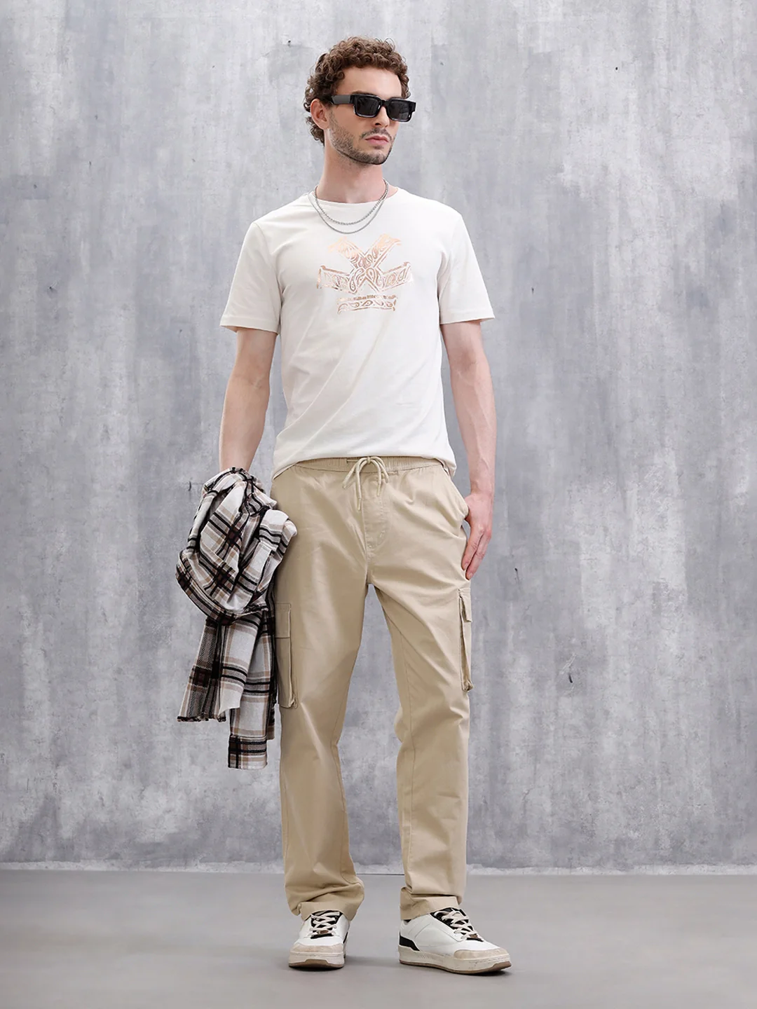Solid Straight Fit Jeans | Off White - Image 2