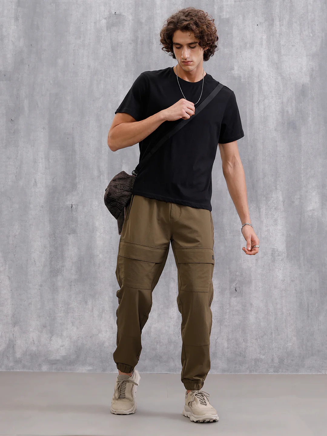 Solid Straight Fit Jogger | Brown - Image 3