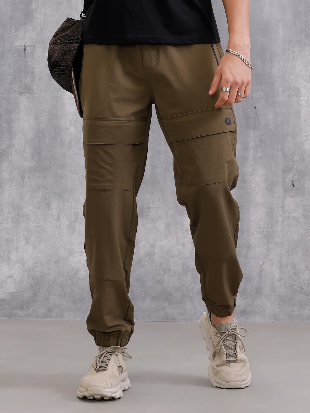 Solid Straight Fit Jogger | Brown - Image 7
