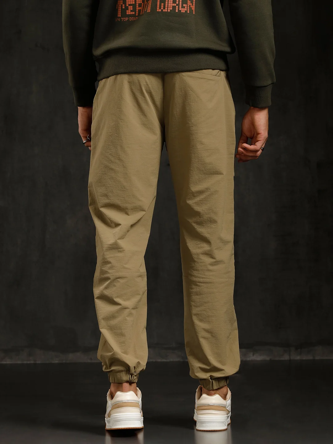 Solid Straight Fit Jogger | Khaki - Image 3