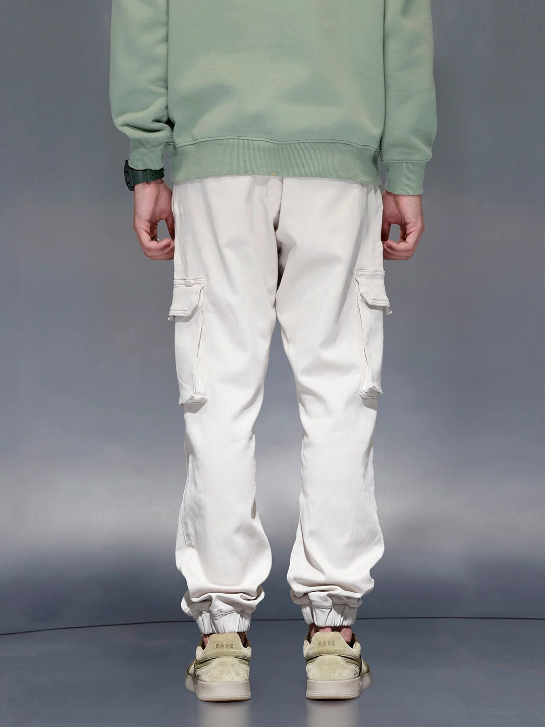 Solid Straight Fit Jogger | Off White - Image 3