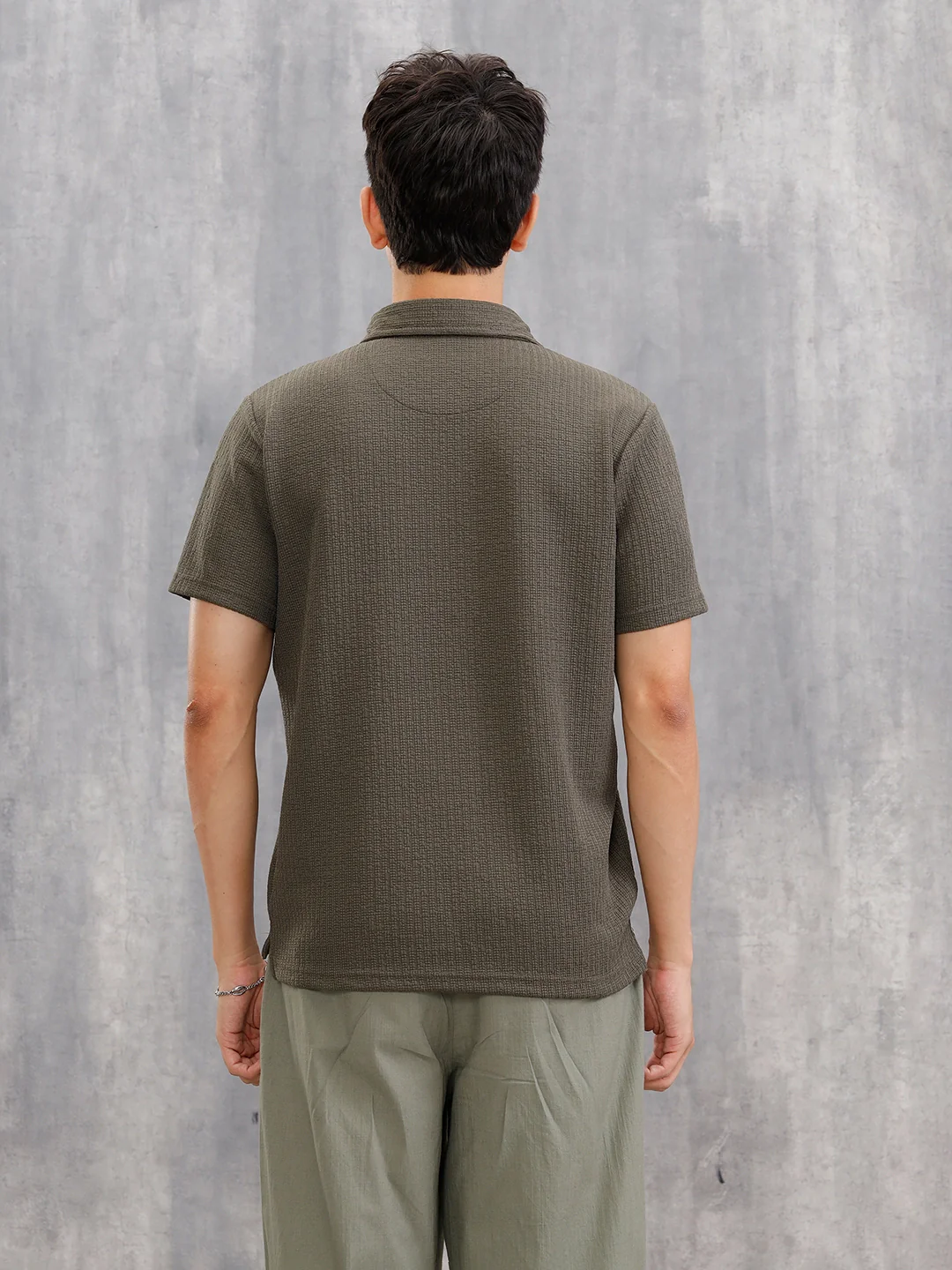 Solid Textured Polo | Olive - Image 6