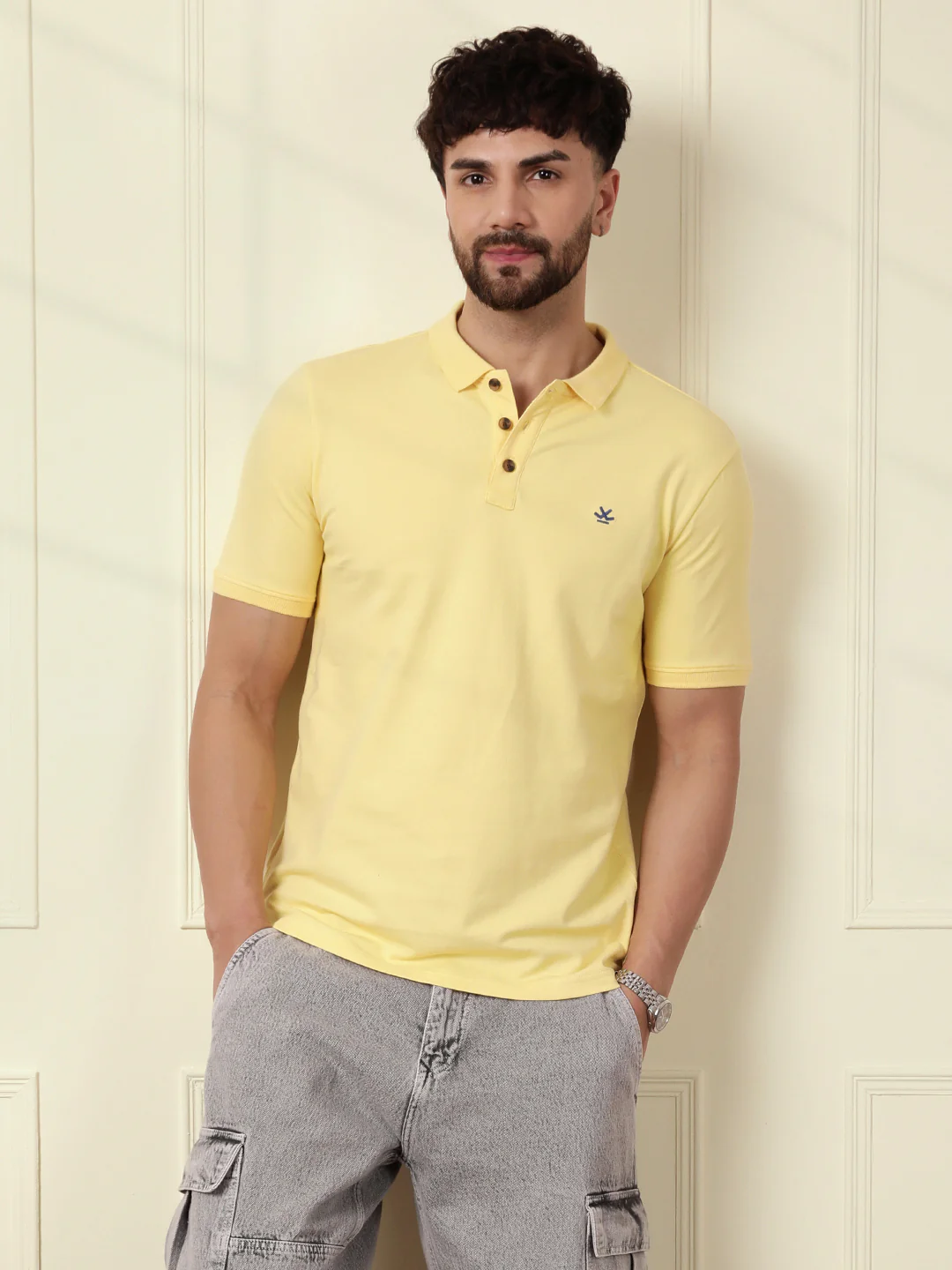 Solid Power Stretch Polo | Yellow - Image 2