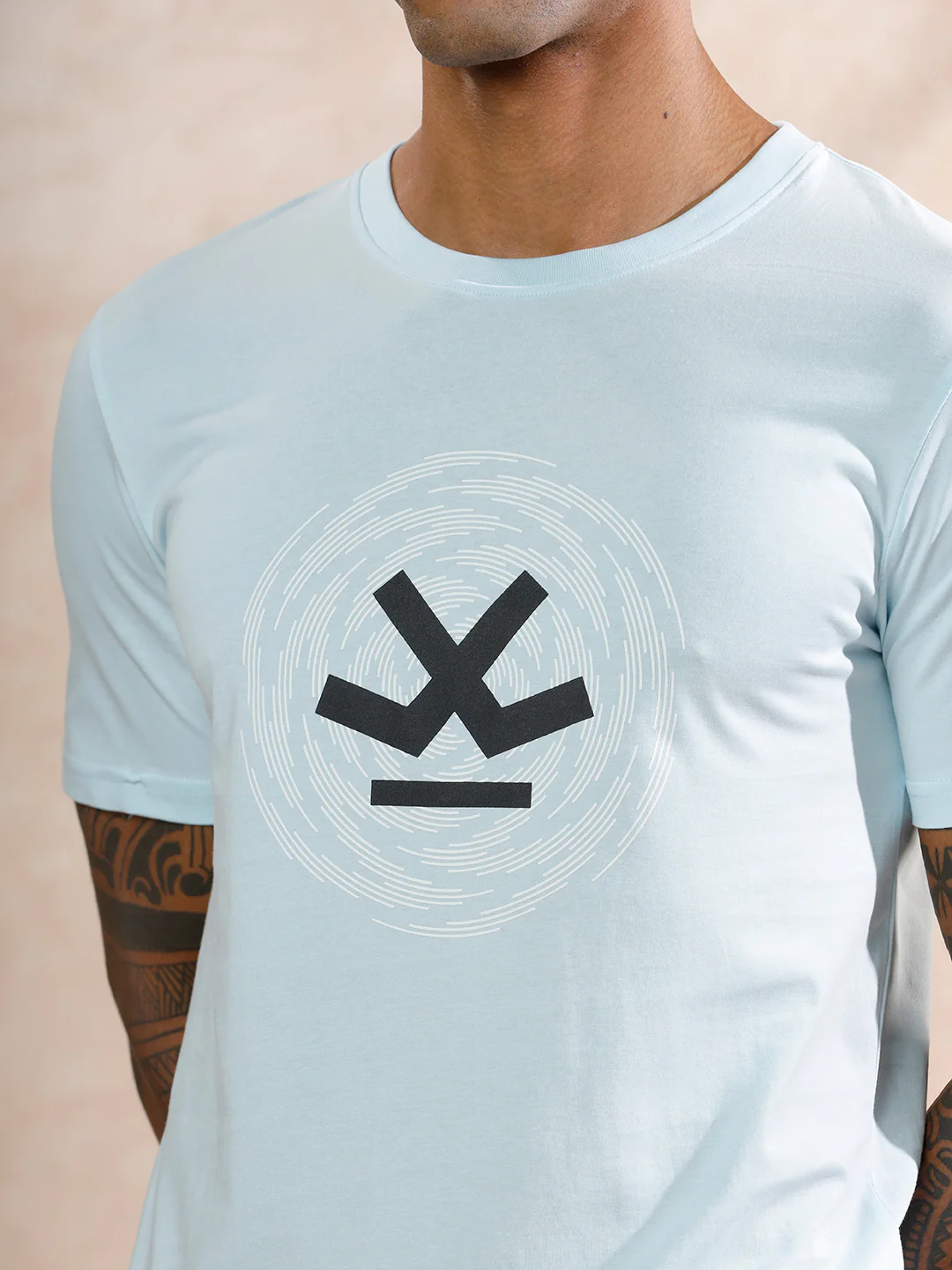Spiral Circles Logo Printed T-Shirt | Blue - Image 5