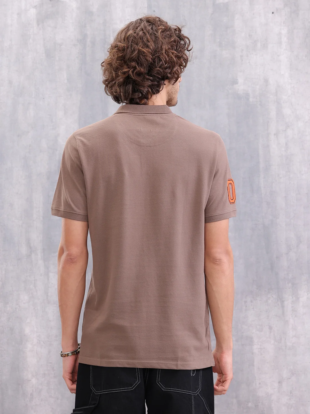 Sporty Slim Fit Polo T-Shirt | Brown - Image 3