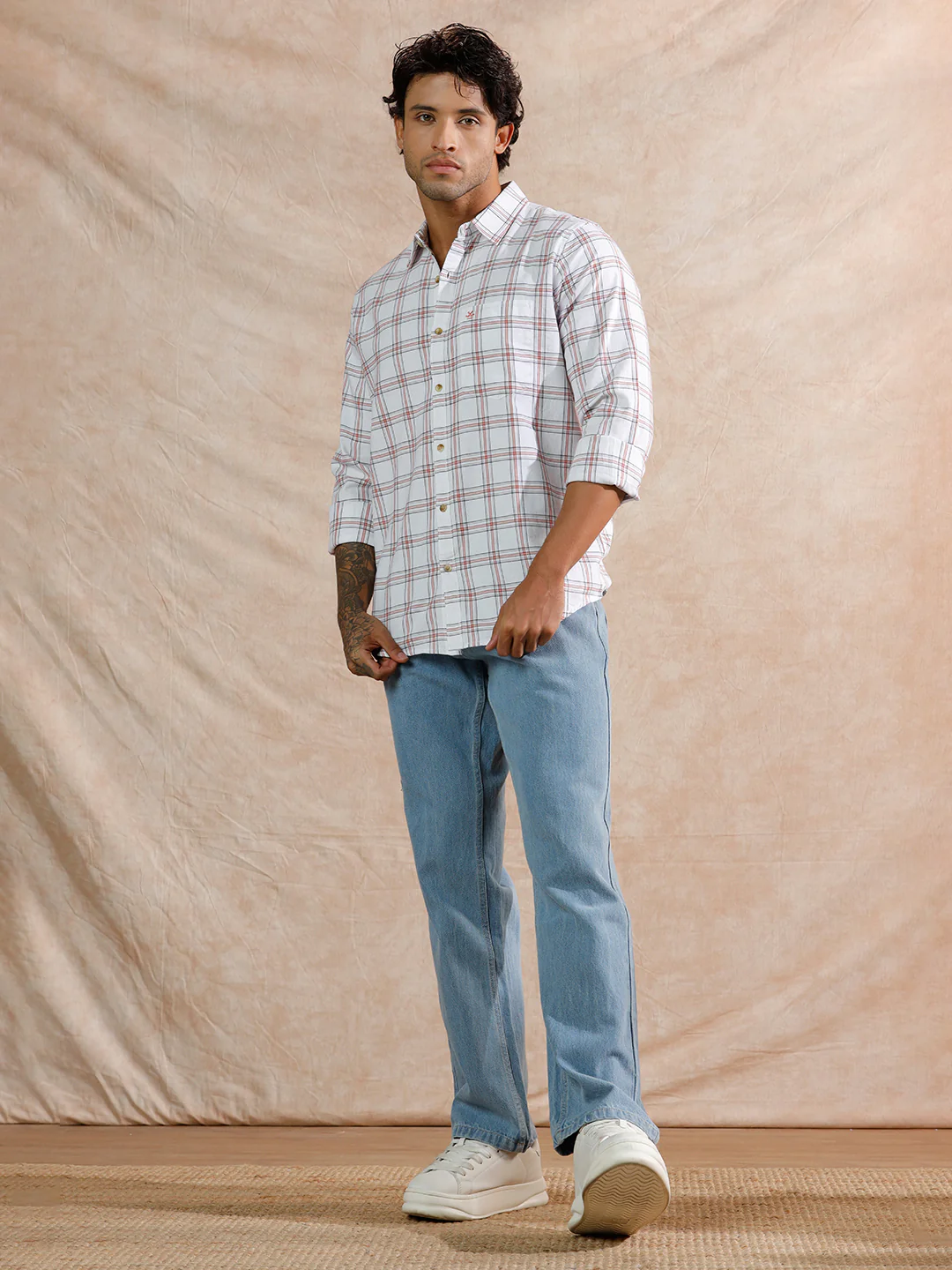 Square Checks Regular Fit Shirt | White - Image 2