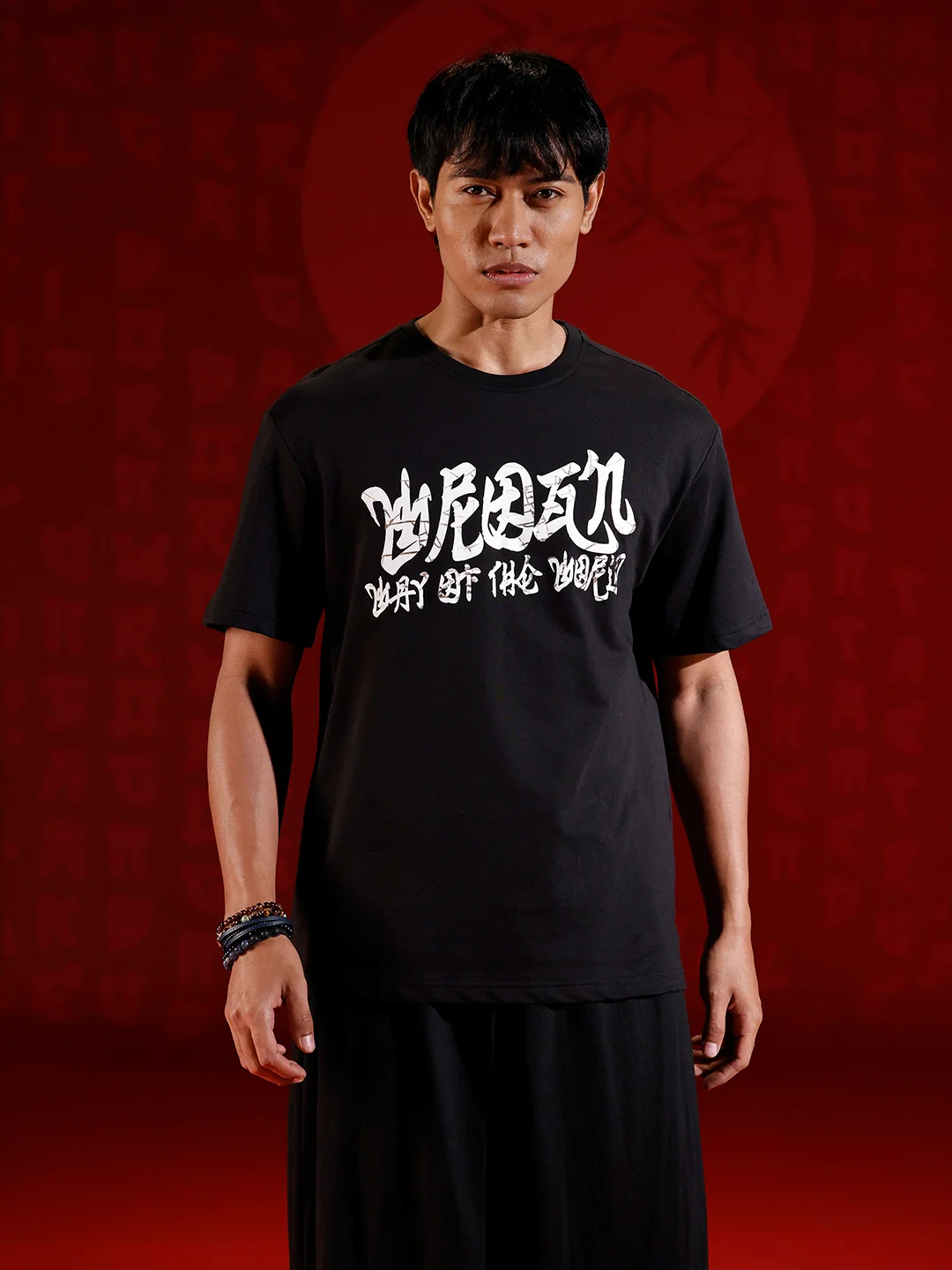 Statement front print oversized tshirt | Black - Image 3