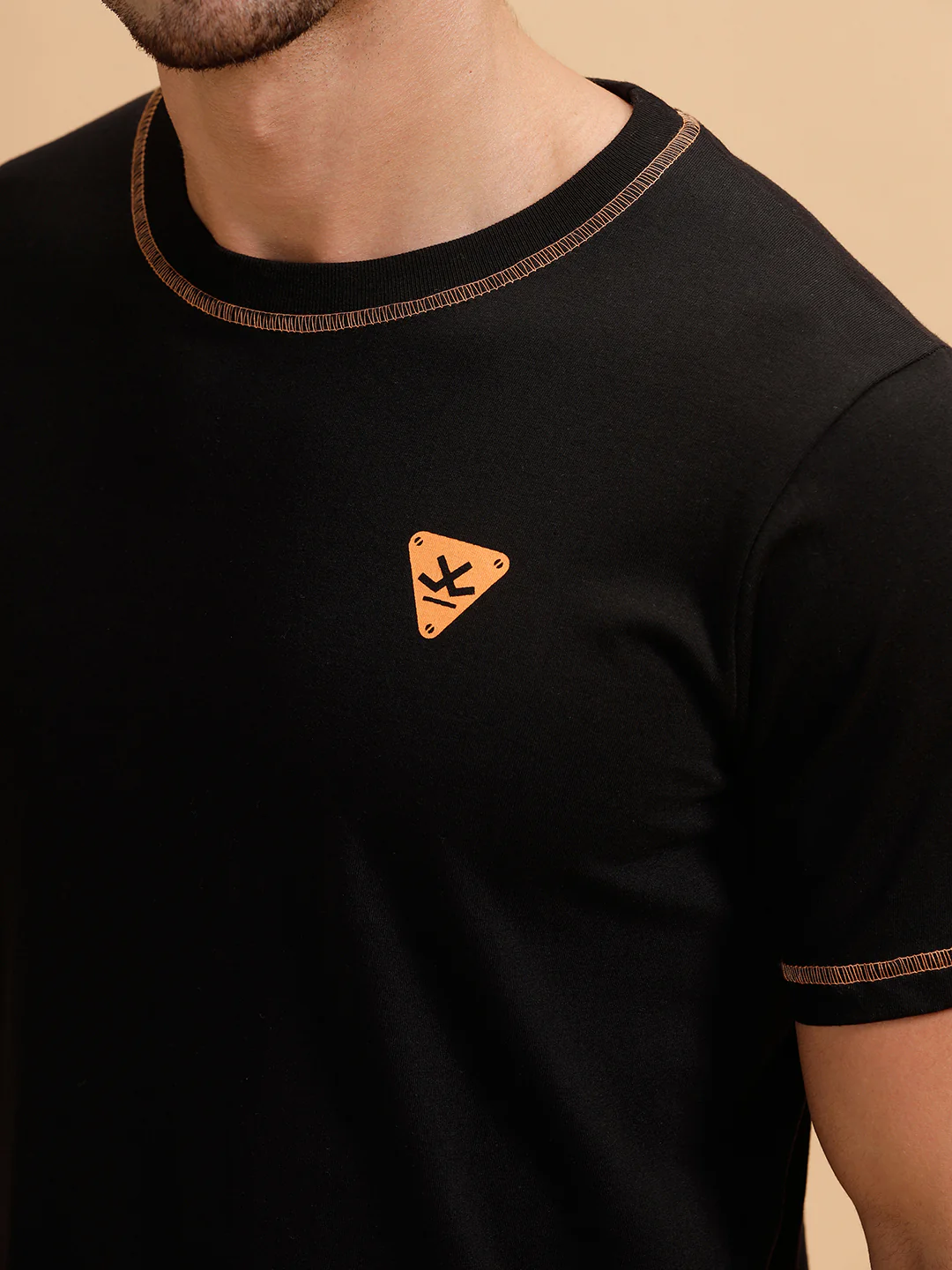 Stitch Detail Short Sleeve T-Shirt | Black - Image 5