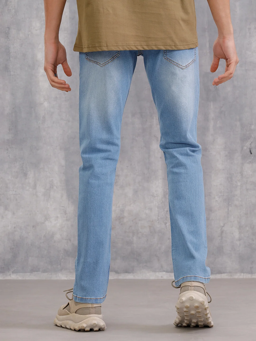 Straight Fit Midstone Washed Jeans | Midstone - Image 3