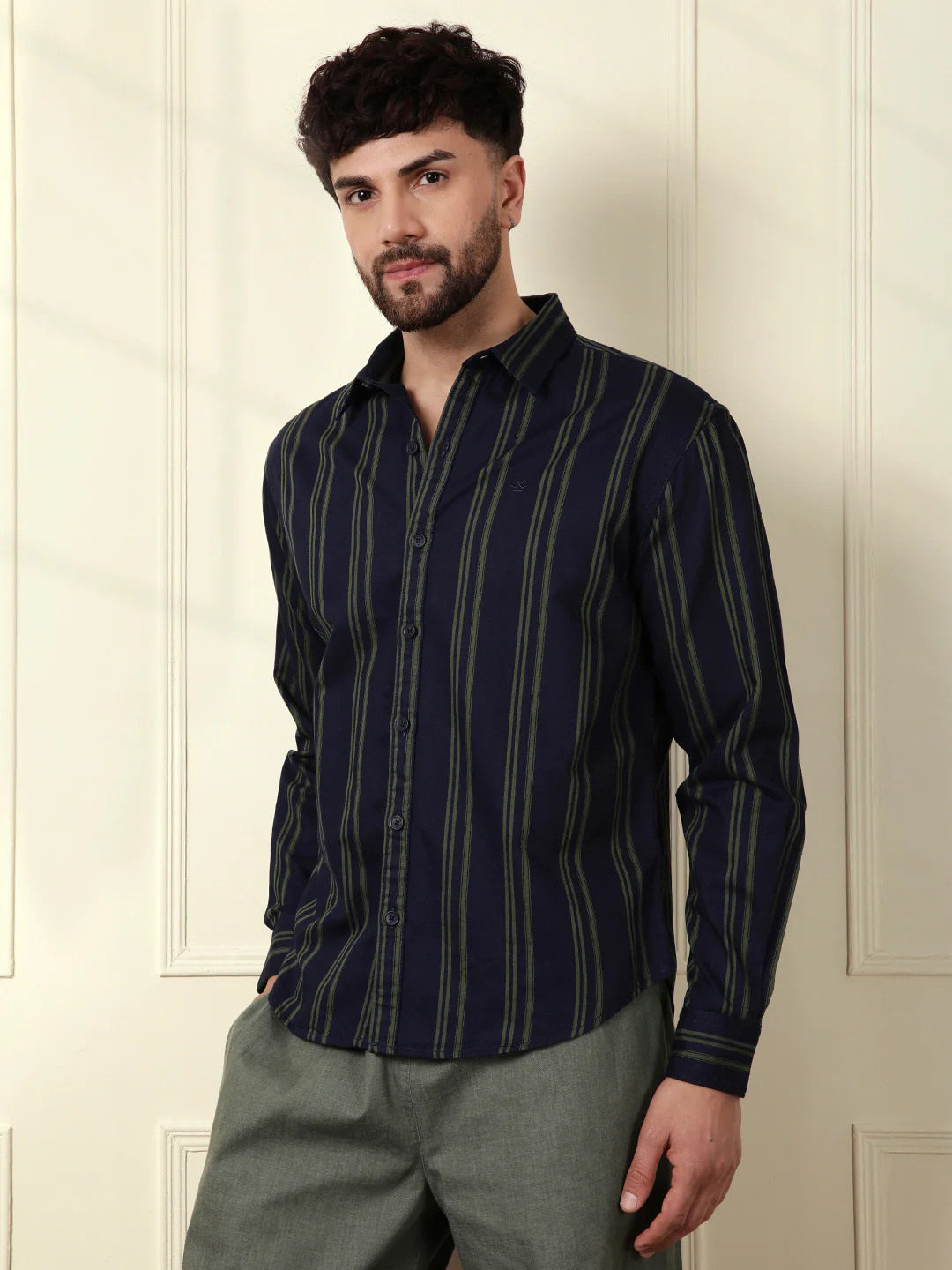 Sharp Striped Comfort Fit Shirt | Green - Image 4