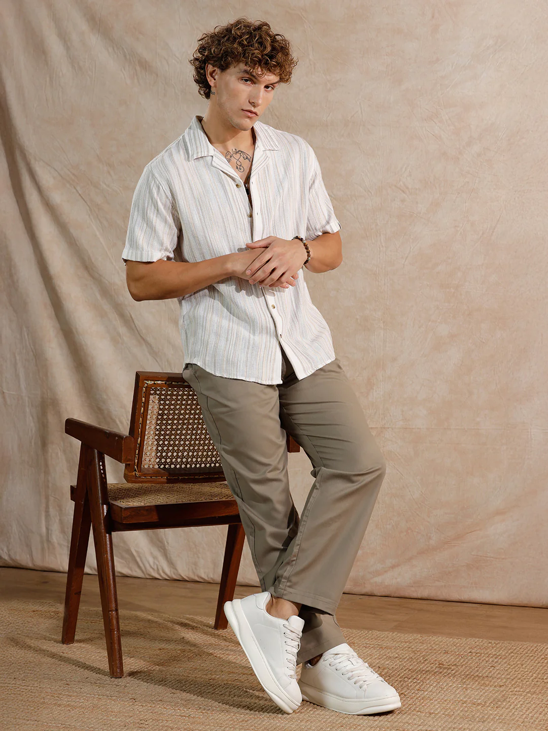 Space Dyed Yarn Shirt | Off White - Image 2